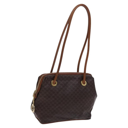 Celine Vintage Macadam Shoulder Bag Canvas, BROWN, CANVAS, Shoulder bag