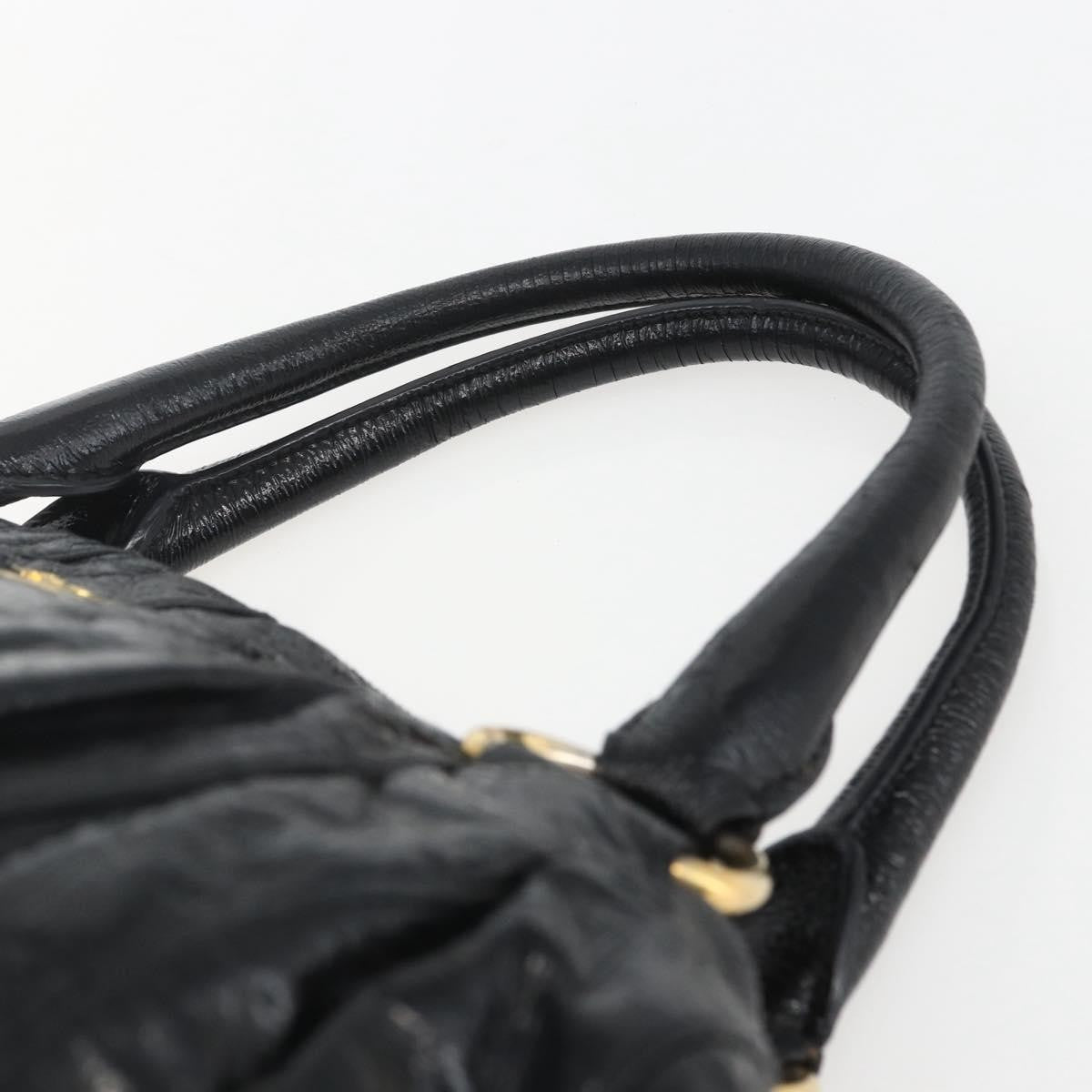 Prada Vintage Handbag Leather, BLACK, LEATHER, Handbag