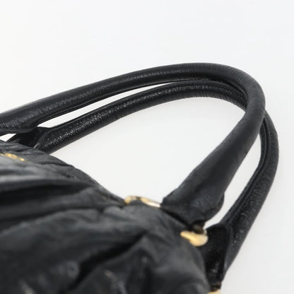 Prada Vintage Handbag Leather, BLACK, LEATHER, Handbag