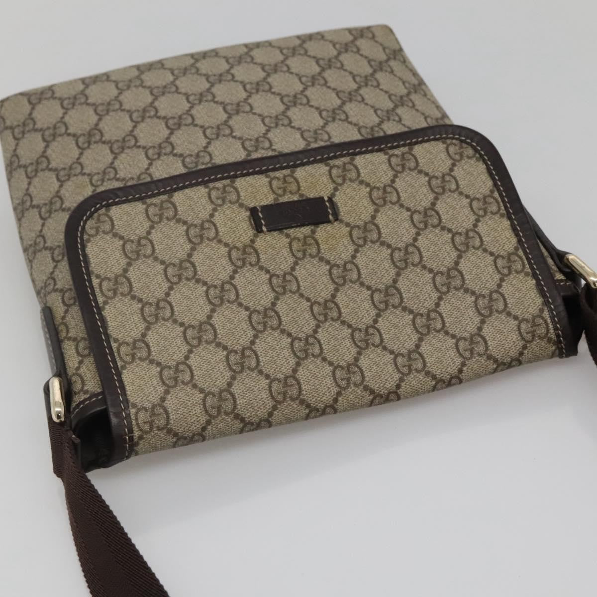 Gucci Flap Messenger GG Coated Canvas, BEIGE, CANVAS, Shoulder bag