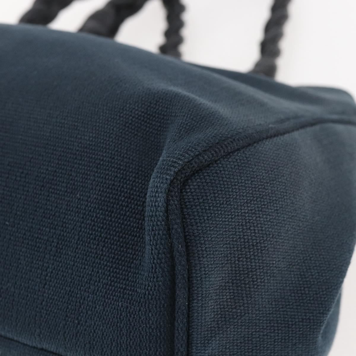 Bottega Veneta Braided Handle Open Tote Bag Canvas with Leather, BLUE, CANVAS, Tote bag