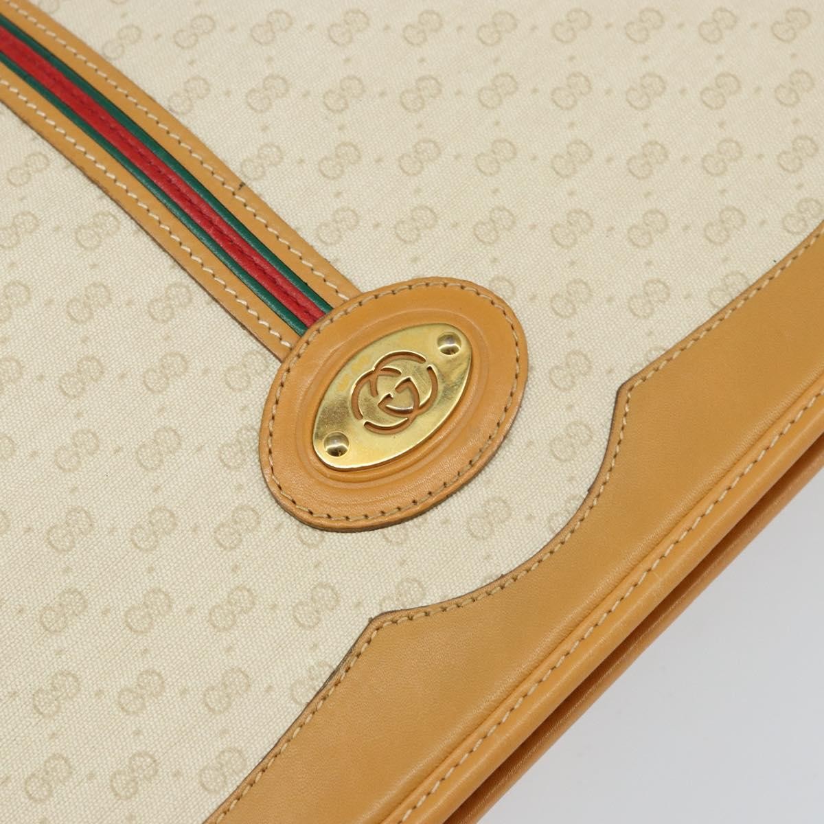 Gucci Vintage Web Sherry Line Handbag Micro GG Canvas, BEIGE, CANVAS, Shoulder bag