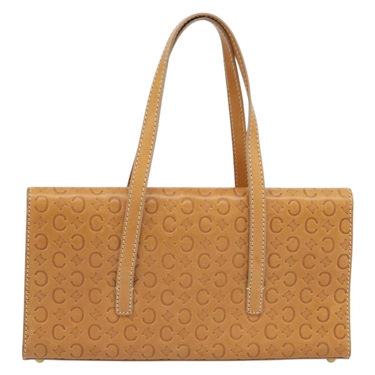 Celine C Macadam Handbag Canvas, Beige, Canvas, Handbag