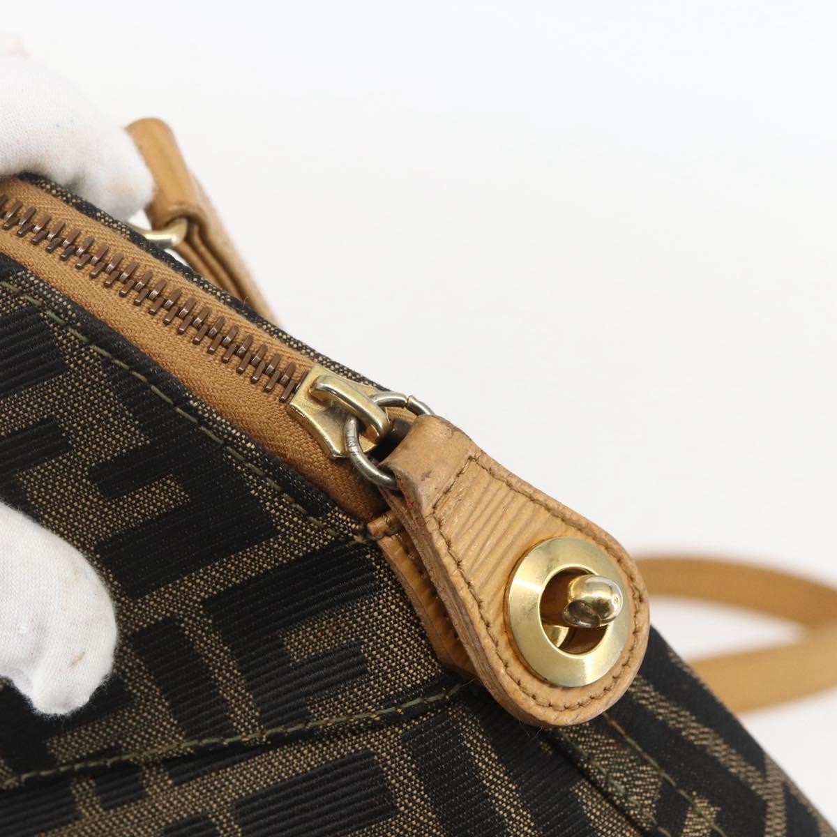 Fendi Vintage Zucca Handbag Zucca, BROWN, CANVAS, Handbag