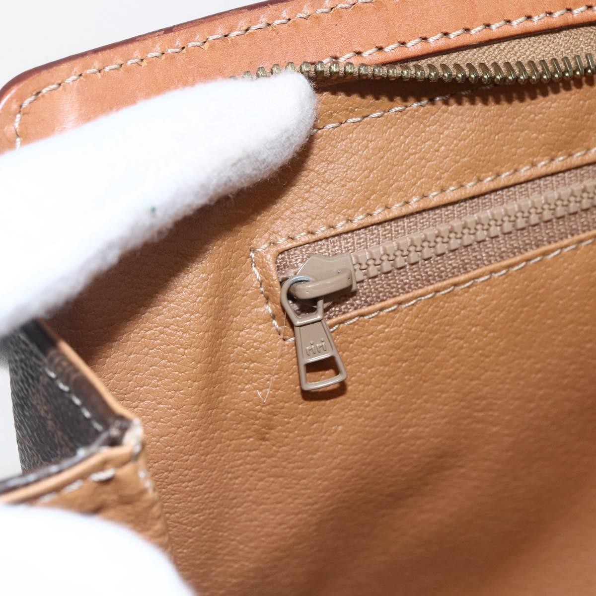 Celine Macadam Pochette Canvas, BROWN, PVC, Clutche & pouche