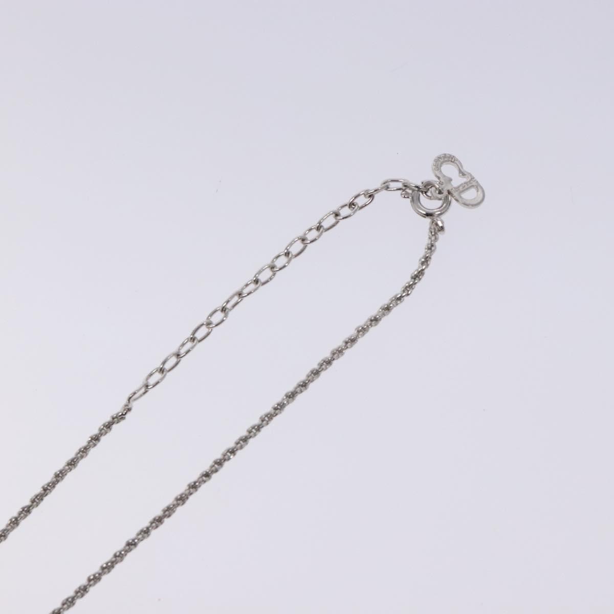 Christian Dior CD Round Pendant Necklace Metal, SILVER, METAL, Necklace