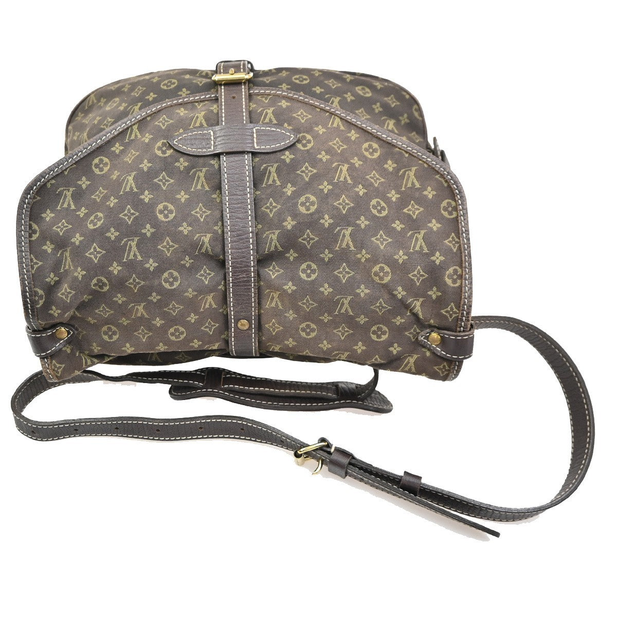 Louis Vuitton Saumur Handbag Mini Lin, BROWN, CANVAS, Shoulder bag