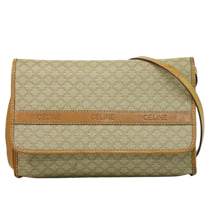 Celine Vintage Macadam Shoulder Bag Canvas, BEIGE, CANVAS, Shoulder bag