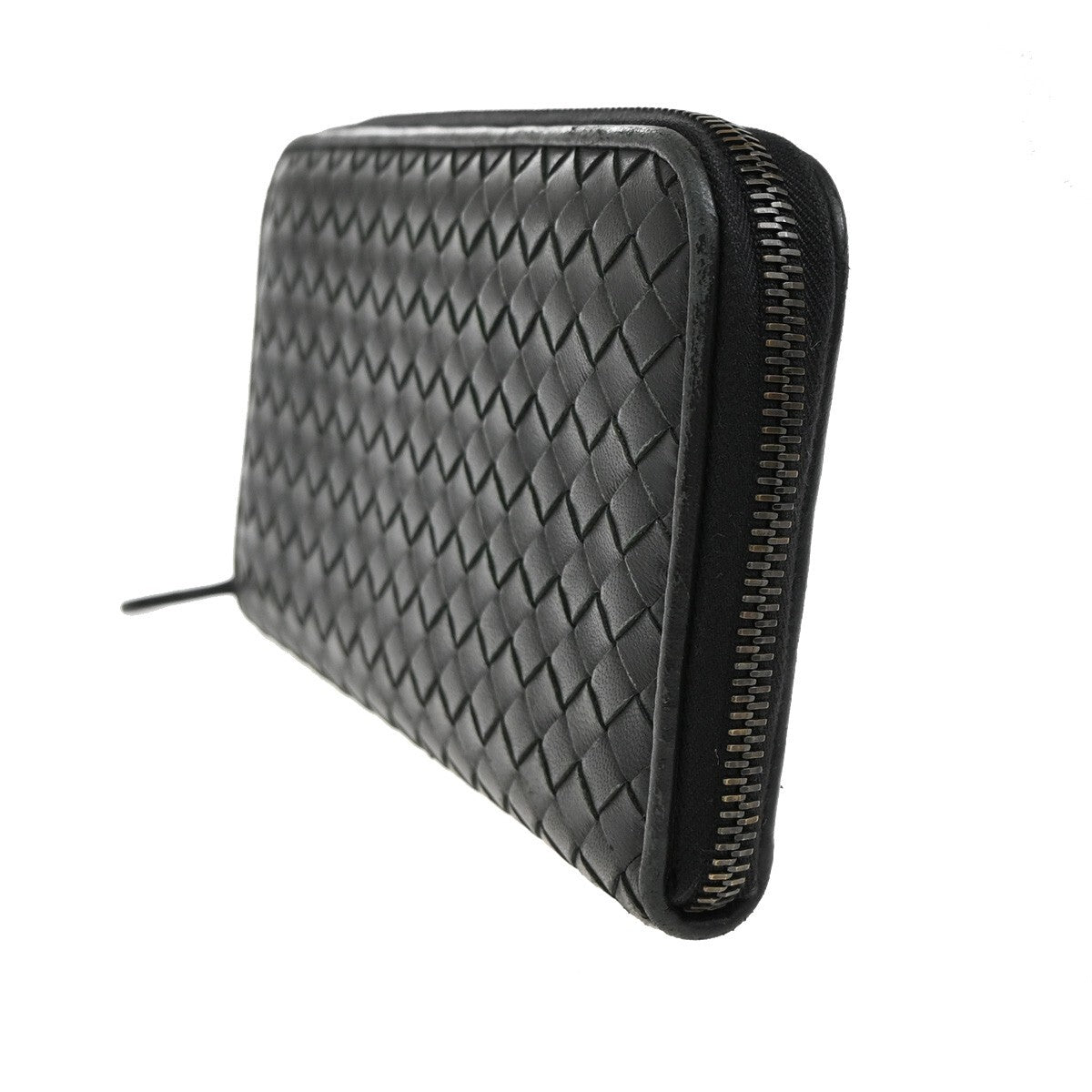 Bottega Veneta Intrecciato Wallet Leather, BLACK, LEATHER, Wallets