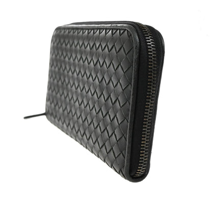 Bottega Veneta Intrecciato Wallet Leather, BLACK, LEATHER, Wallets
