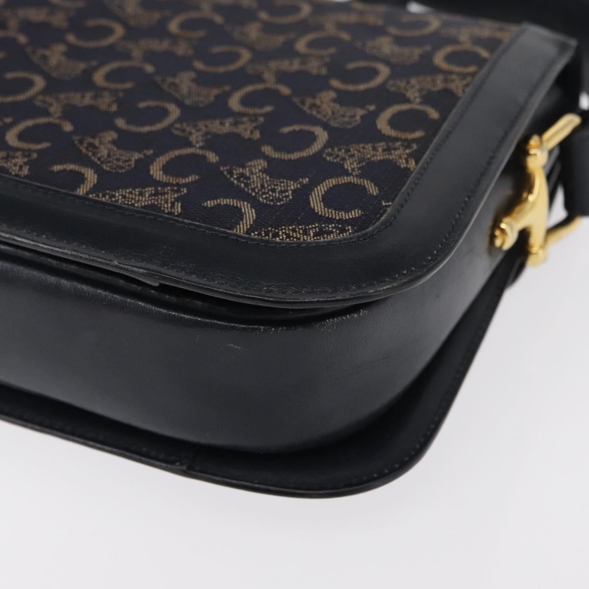 Celine Horse Carriage Shoulder bag Canvas and Leather, NAVY, CANVAS, Shoulder bag