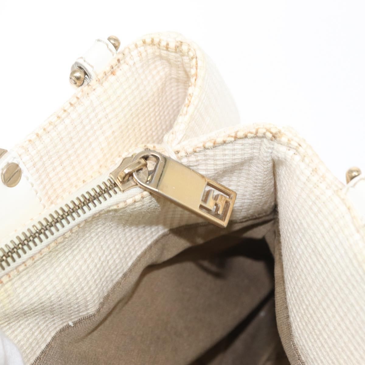 Fendi Mia Tote Canvas, WHITE, CANVAS, Tote bag