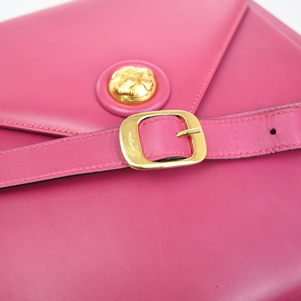 Salvatore Ferragamo Vintage Shoulder Bag Leather, PINK, LEATHER, Shoulder bag
