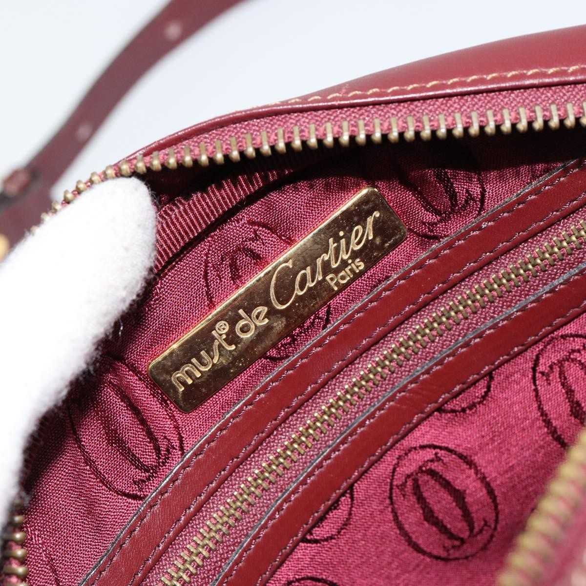 cartier Must de Cartier Shoulder Bag Leather, BURGUNDY, LEATHER, Shoulder bag