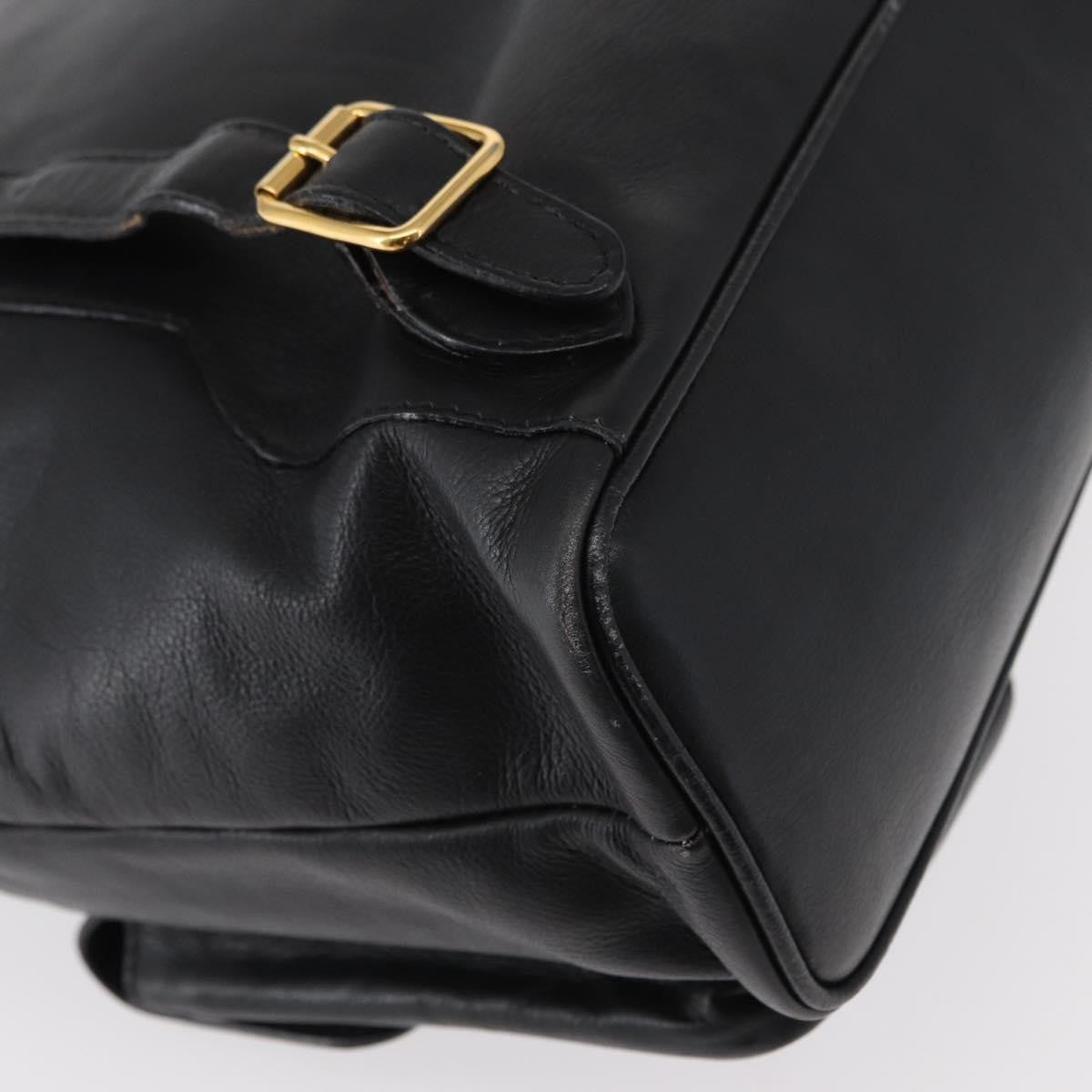 Gucci Vintage Bamboo Backpack Leather, BLACK, LEATHER, Backpack