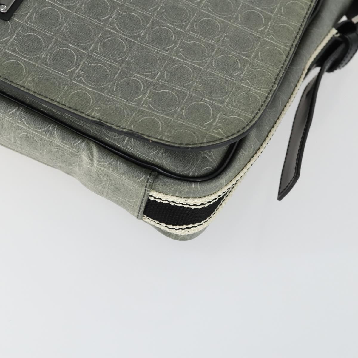 Salvatore Ferragamo Gancini Flap Shoulder Bag PVC, GRAY, PVC, Shoulder bag