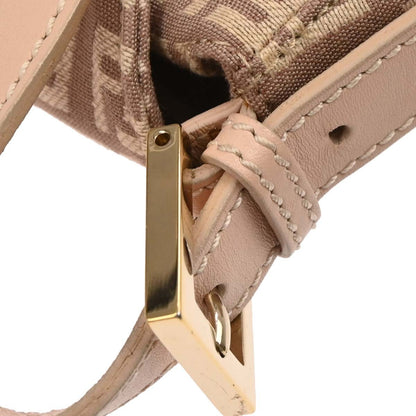 Fendi Flap Shoulder Bag Zucchino Canvas, PINK, CANVAS, Handbag