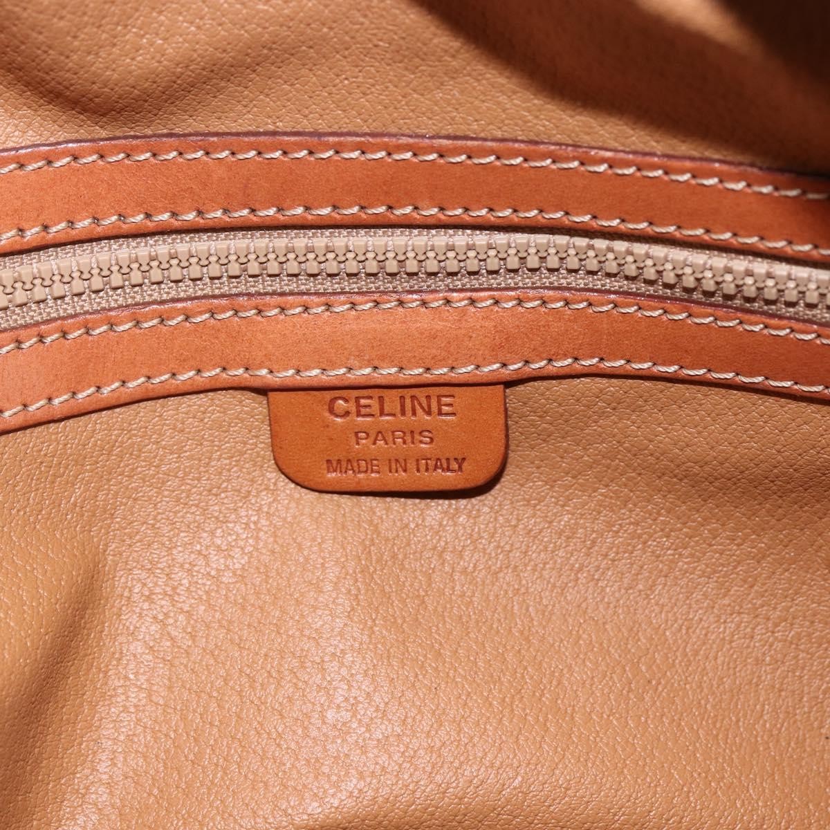 Celine Vintage Macadam Handbag Canvas and Leather, BROWN, CANVAS, Handbag