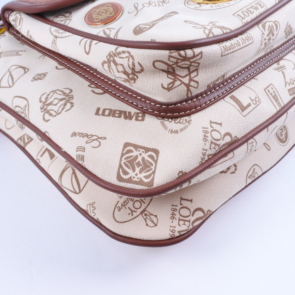 Loewe Pin batch shoulder bag Canvas and suede, MULTICOLOUR, CANVAS, Shoulder bag