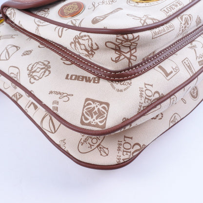Loewe Pin batch shoulder bag Canvas and suede, MULTICOLOUR, CANVAS, Shoulder bag