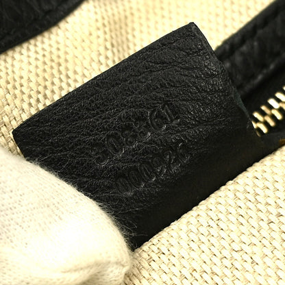 Gucci Soho Messenger Bag Leather, BLACK, LEATHER, Shoulder bag