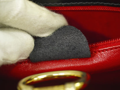 Celine Gancini Handbag Leather, BLACK, LEATHER, Handbag