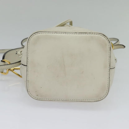Fendi FF Logo Mon Tresor Bucket Bag Canvas, WHITE, CANVAS, Shoulder bag