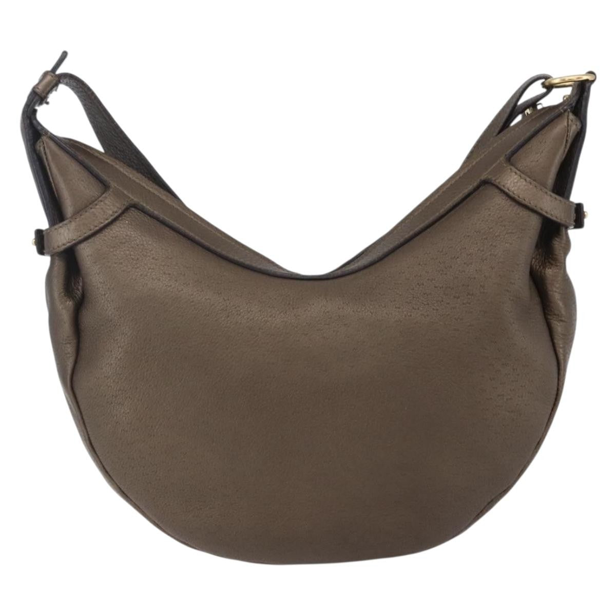 Salvatore Ferragamo Vintage Shoulder Bag Leather, BROWN, LEATHER, Shoulder bag