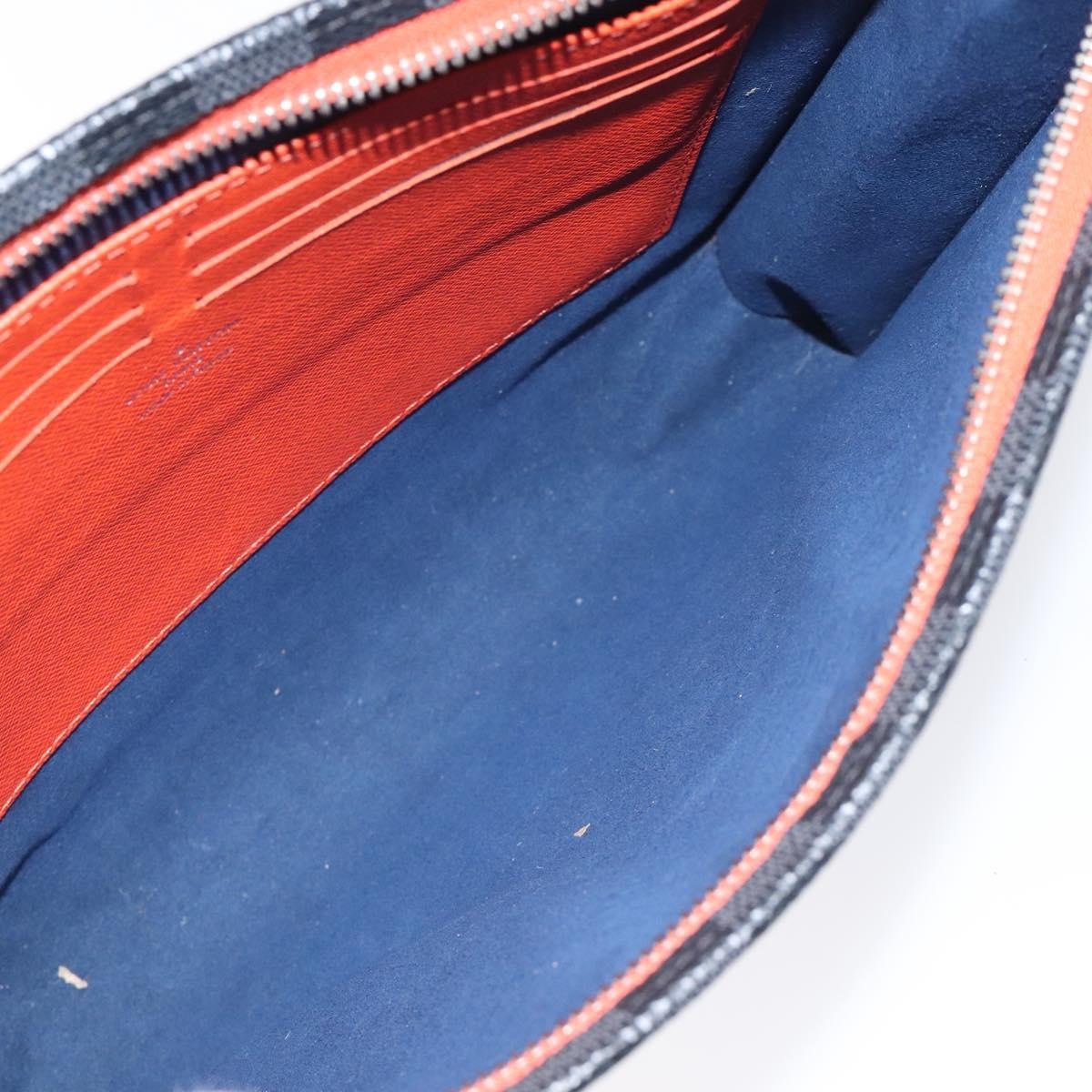 Louis Vuitton Pochette Voyage Epi Leather with Damier Graphite, BLUE, LEATHER, Clutche & pouche