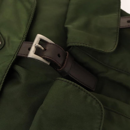 Prada Vela Double Front Pocket Backpack Tessuto with Saffiano Leather, KHAKI, NYLON, Backpack