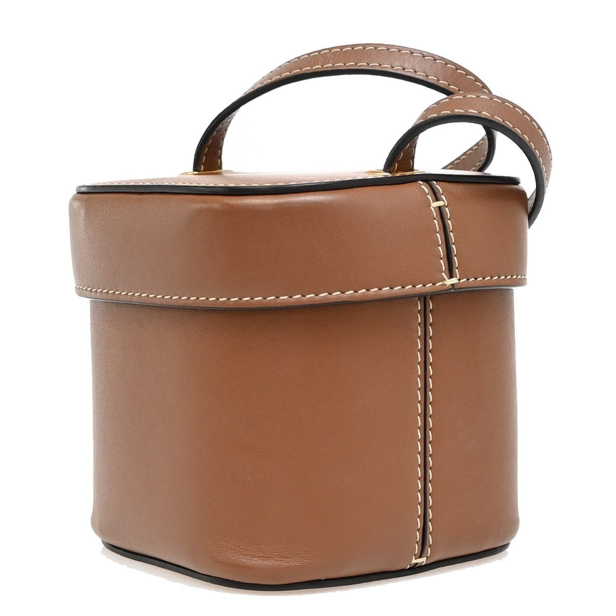 Celine Cuir Triomphe Box Bag Leather, BROWN, LEATHER, Handbag