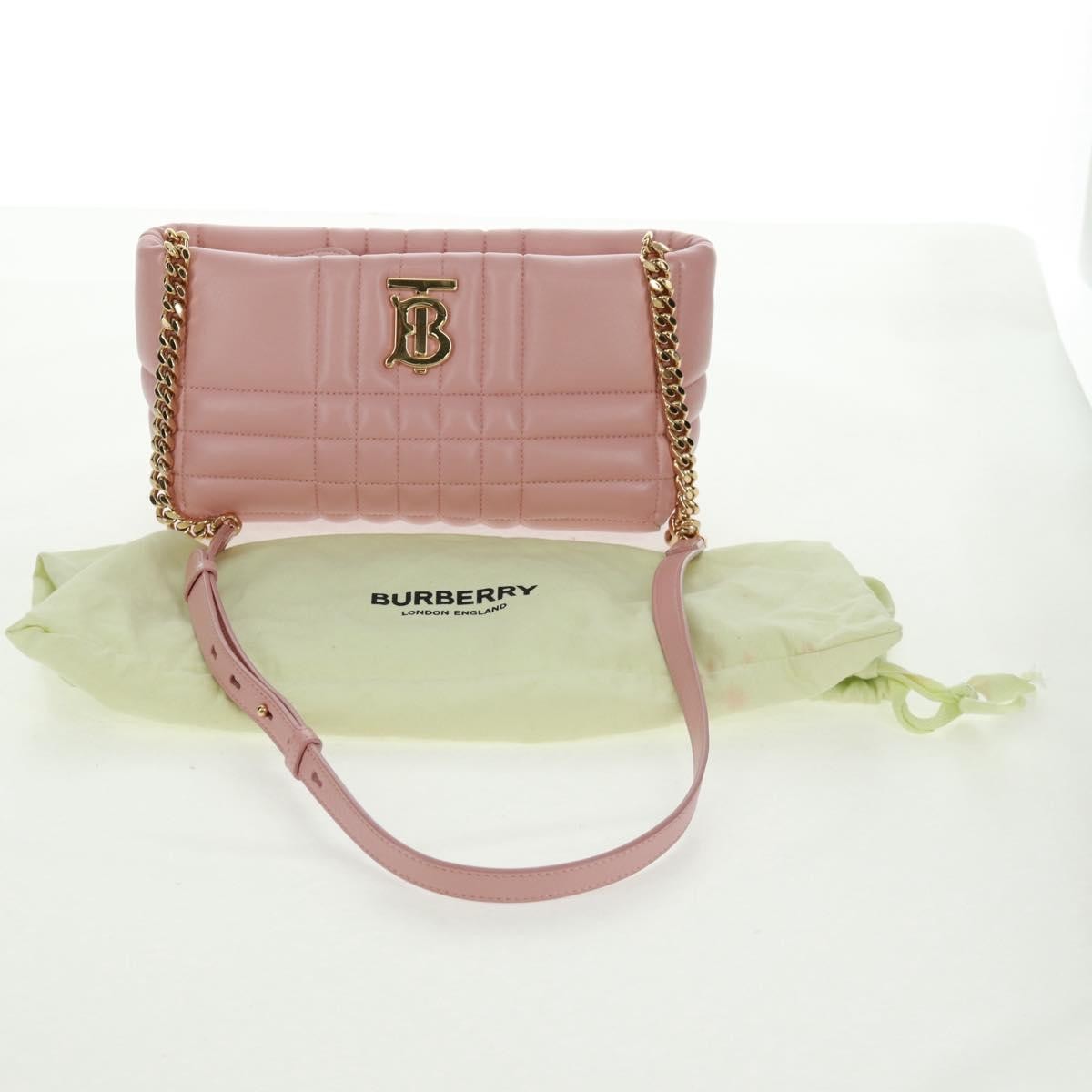 Burberry Lola Zip Shoulder Bag Quilted Leather, PINK, LEATHER, Shoulder bag