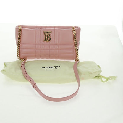 Burberry Lola Zip Shoulder Bag Quilted Leather, PINK, LEATHER, Shoulder bag
