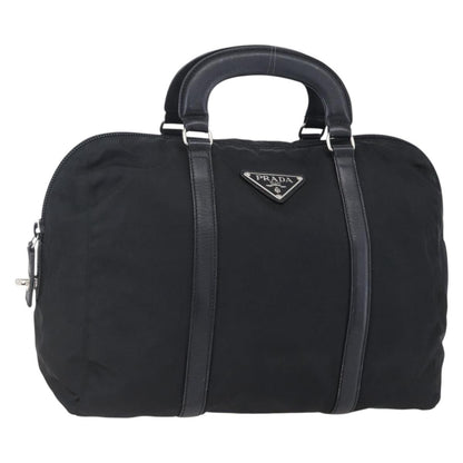 Prada Vintage Zip Handbag Tessuto, BLACK, NYLON, Handbag
