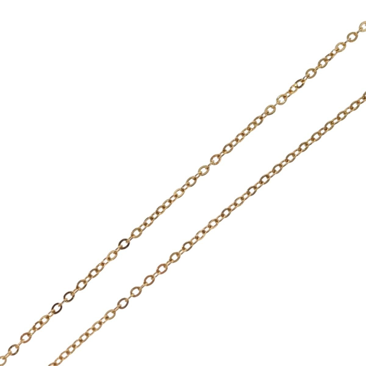 Christian Dior Logo Heart Pendant Necklace Metal with Crystal, GOLD, METAL, Necklace