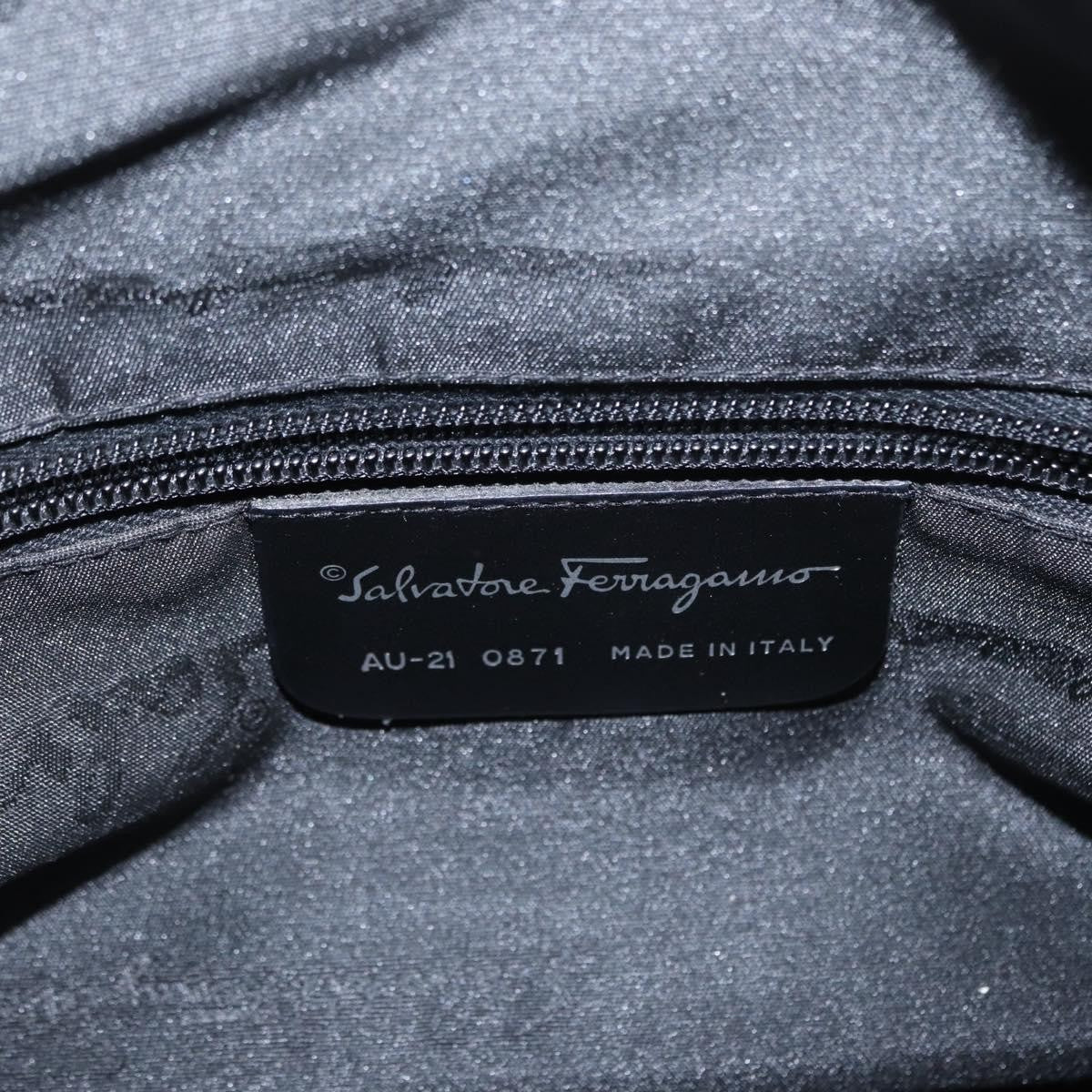 Salvatore Ferragamo Gancini Shoulder Bag Nylon, BLACK, LEATHER, Shoulder bag