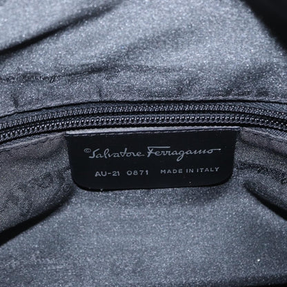 Salvatore Ferragamo Gancini Shoulder Bag Nylon, BLACK, LEATHER, Shoulder bag