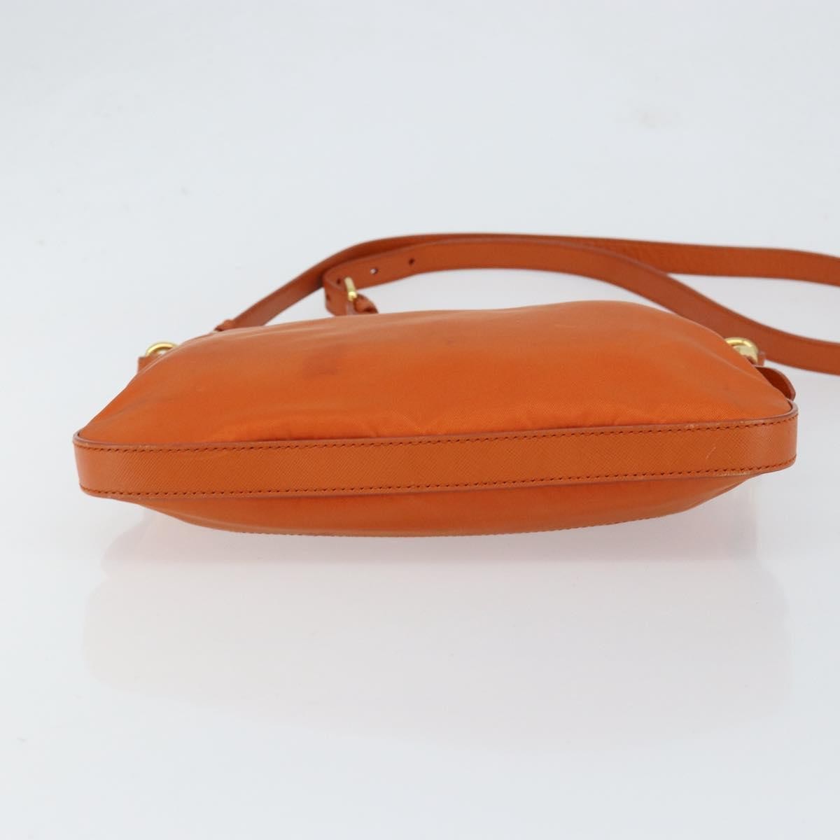 Prada Flat Messenger Tessuto with Leather, Orange, Nylon, Shoulder Bag