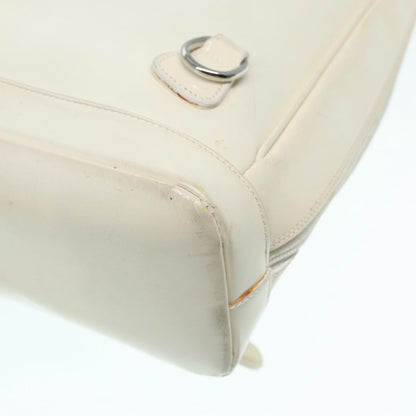 Gucci Vintage Bamboo Backpack Nylon and Patent Leather, WHITE, NYLON, Backpack