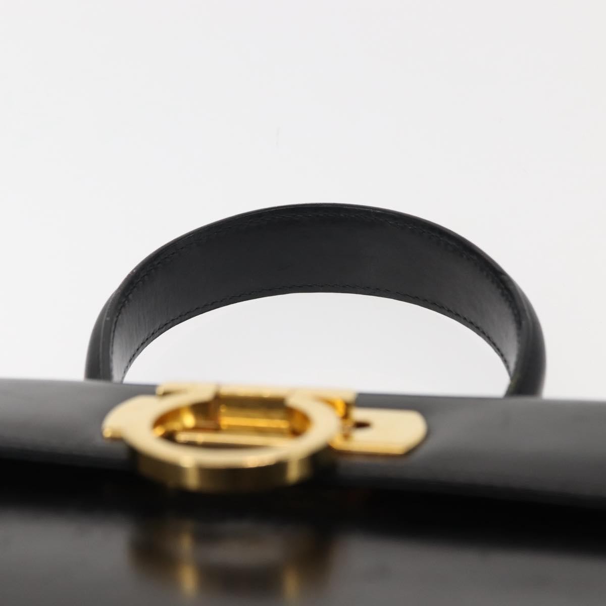 Salvatore Ferragamo Gancini Convertible Top Handle Bag Leather, BLACK, LEATHER, Handbag