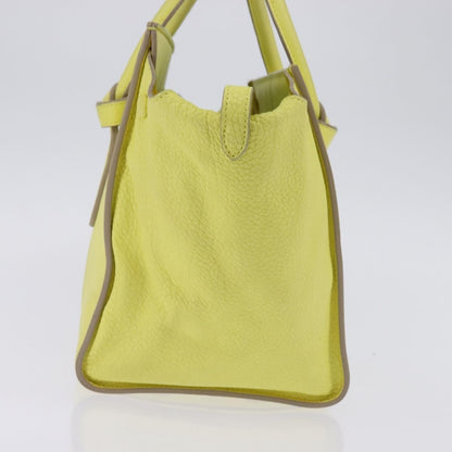 Celine Tie Knot Tote Smooth Leather, YELLOW, LEATHER, Tote bag