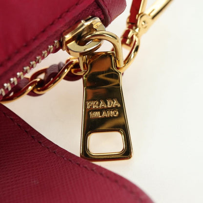 Prada Chain Crossbody Bag Tessuto and Saffiano Leather, Pink, Nylon, Shoulder Bag