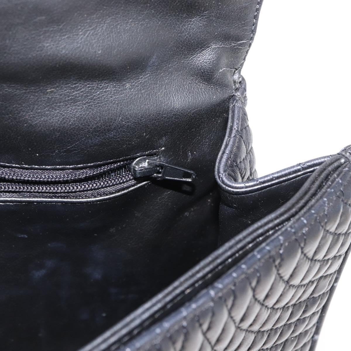 Bally Vintage Chain Shoulder Bag Quilted Leather, Black, Leather, Shoulder Bag