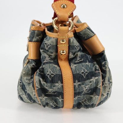 Louis Vuitton Porte Epaule Raye Handbag Striped Monogram Denim, BLUE, DENIM_JEANS, Handbag