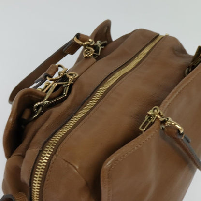 Chloe Elsie Satchel Leather, BROWN, LEATHER, Handbag