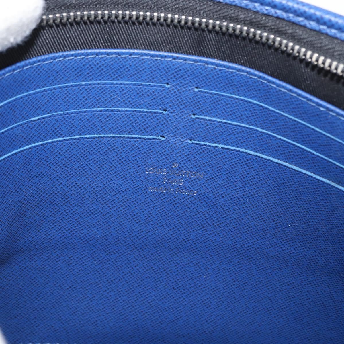 Louis Vuitton Pochette Voyage Taiga Leather, Blue, Leather, Clutch