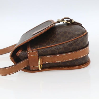 Celine Macadam Shoulder Bag PVC Leather, BROWN, PVC, Shoulder bag