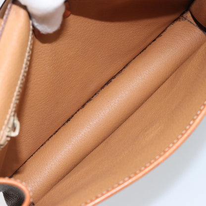 Celine Vintage Macadam Circle Logo Shoulder Bag Canvas and Leather, Brown, Canvas, Shoulder Bag
