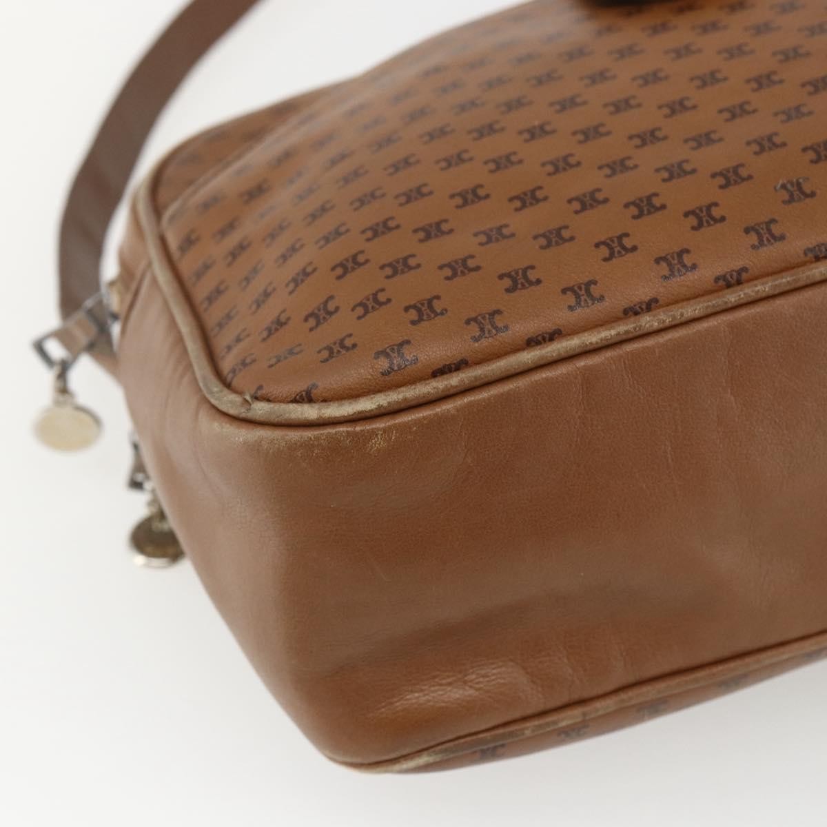 Celine Vintage Macadam Shoulder Bag Canvas and Leather, BROWN, CANVAS, Shoulder bag