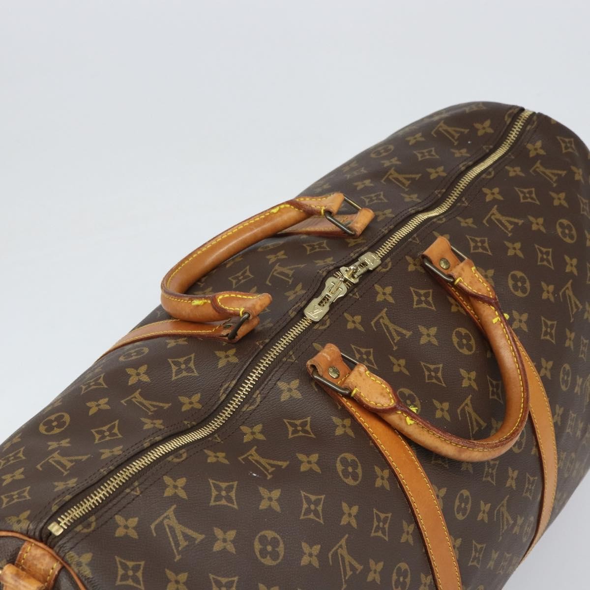 Louis Vuitton Keepall Bandouliere Bag Monogram Canvas, BROWN, CANVAS, Travel bag